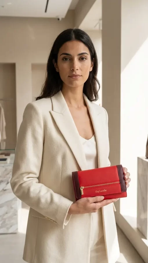 Guy Laroche δερμάτινο γυναικείο Πορτοφόλι 24713 Κόκκινο