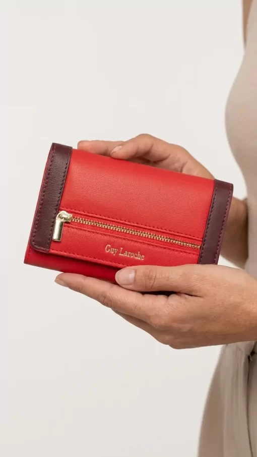Guy Laroche δερμάτινο γυναικείο Πορτοφόλι 24713 Κόκκινο
