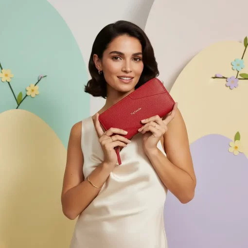 Guy Laroche δερμάτινο γυναικείο Πορτοφόλι 24811 Κόκκινο