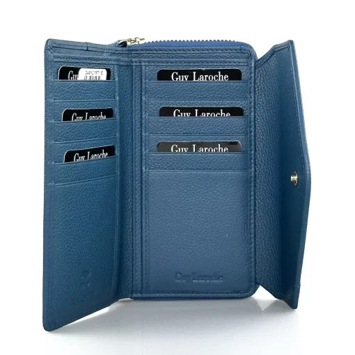 Guy Laroche δερμάτινο γυναικείο Πορτοφόλι 24812 Μπλε