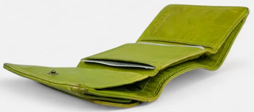Γυναικείο Πορτοφόλι Δερμάτινο Calfnero Μικρού Μεγέθους 270044W Λάιμ