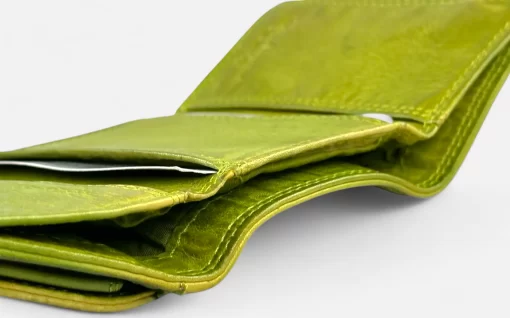 Γυναικείο Πορτοφόλι Δερμάτινο Calfnero Μικρού Μεγέθους 270044W Λάιμ
