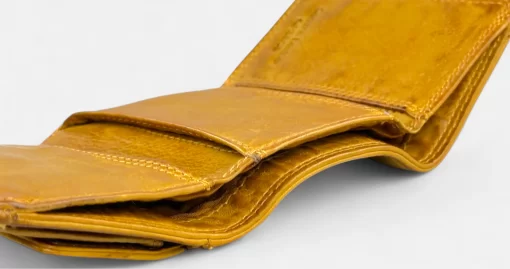 Γυναικείο Πορτοφόλι Δερμάτινο Calfnero Μικρού Μεγέθους 270044W Μουσταρδί