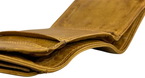Γυναικείο Πορτοφόλι Δερμάτινο Calfnero Μικρού Μεγέθους 270044W Μουσταρδί