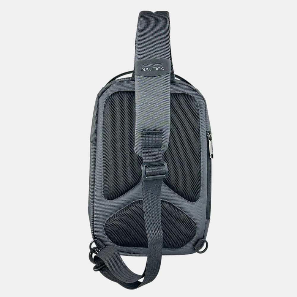 Ανδρική γκρι τσάντα στήθους Nautica N2736 με θέση για tablet.