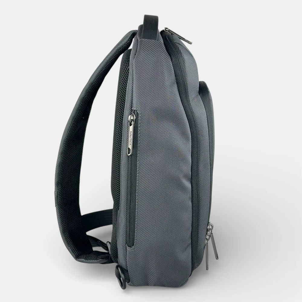 Ανδρική γκρι τσάντα στήθους Nautica N2736 με θέση για tablet.