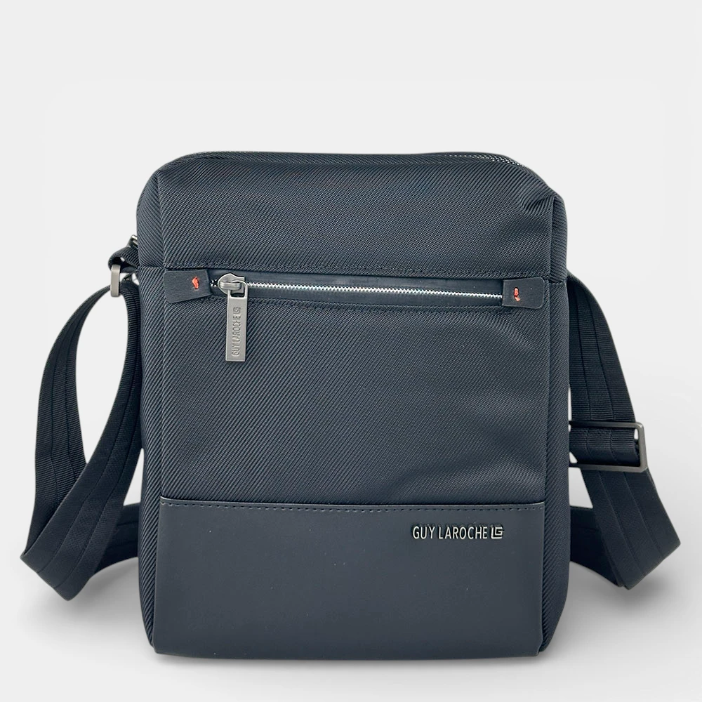 Ανδρική μαύρη τσάντα ώμου Guy Laroche GL2746 με επένδυση microfiber.