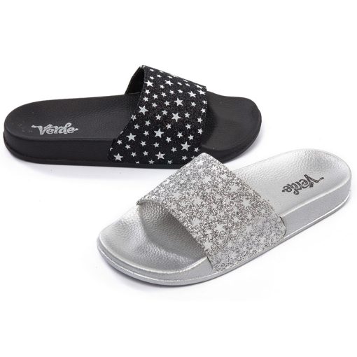 Πέδιλο Flat Verde 28-2539-Silver