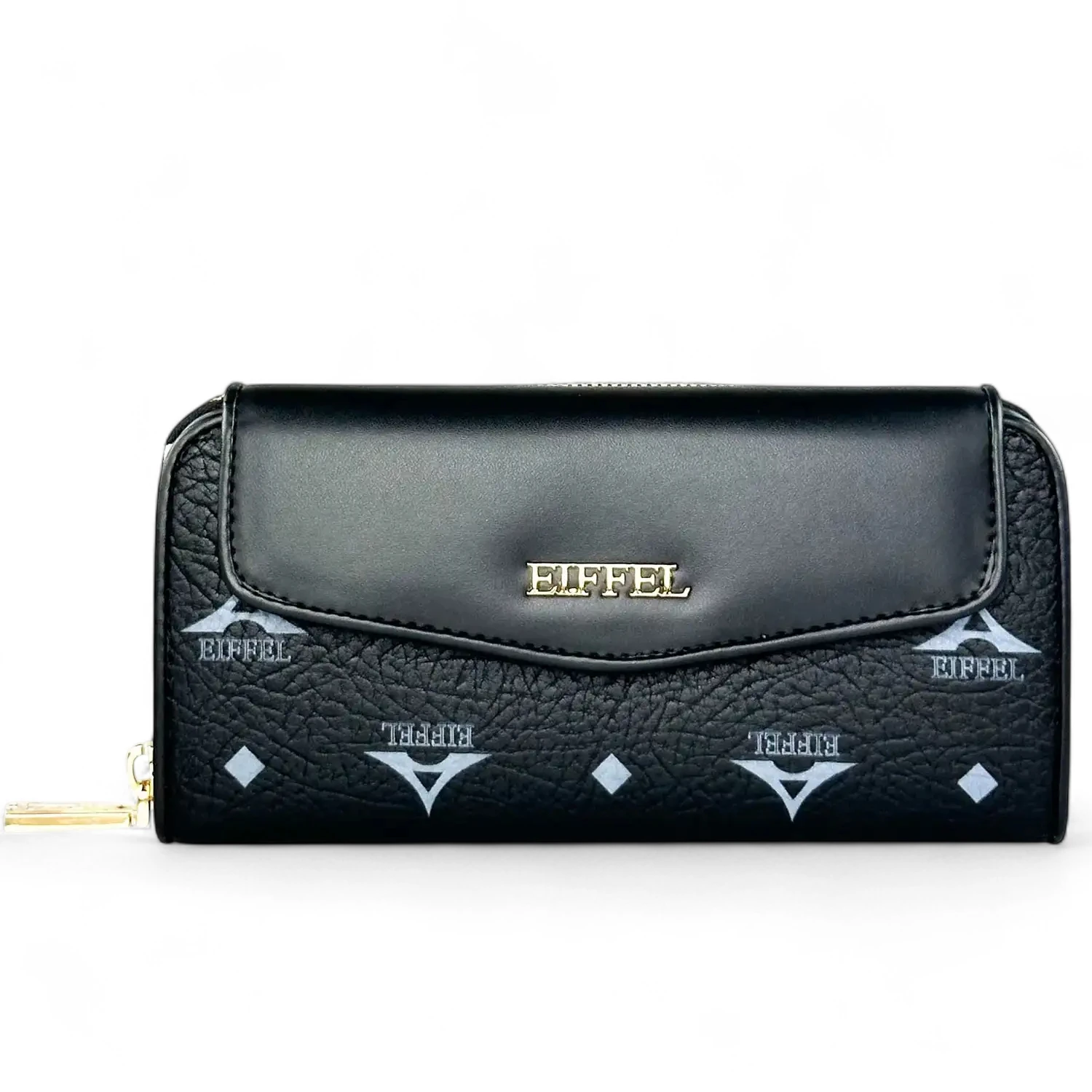 Δερμάτινο πορτοφόλι La Tour Eiffel γυναικείο μεγάλο με φερμουάρ και κουτί δώρου