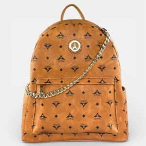 Σακίδιο πλάτης γυναικείο μεγάλο ταμπά La Tour Eiffel με δερμάτινες λεπτομέρειες