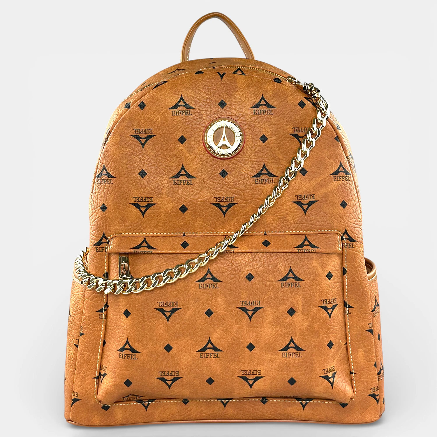 Σακίδιο πλάτης γυναικείο μεγάλο ταμπά La Tour Eiffel με δερμάτινες λεπτομέρειες