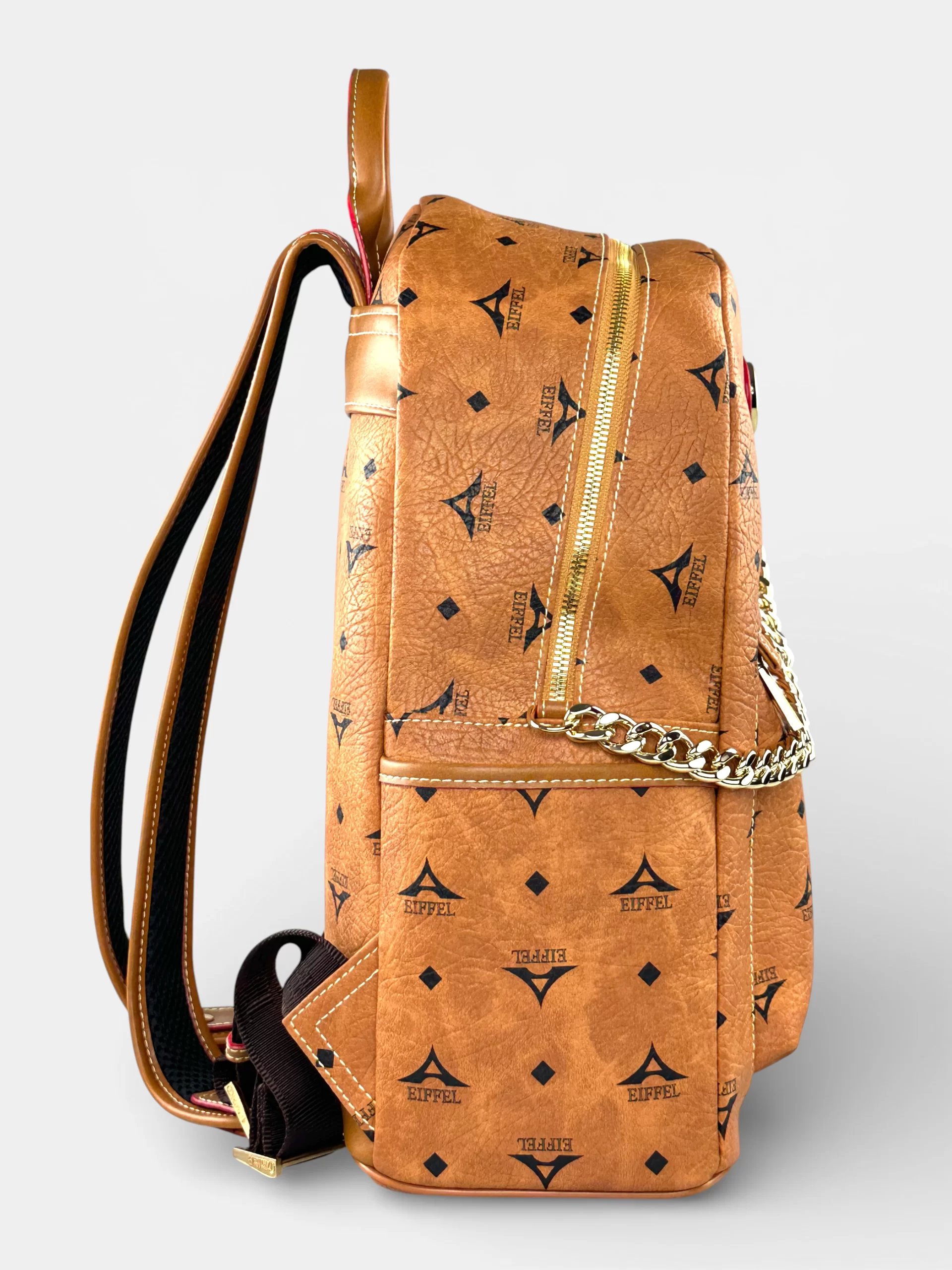 Σακίδιο πλάτης γυναικείο μεγάλο ταμπά La Tour Eiffel με δερμάτινες λεπτομέρειες