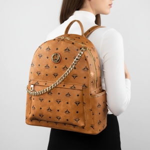 Σακίδιο πλάτης γυναικείο μεγάλο ταμπά La Tour Eiffel με δερμάτινες λεπτομέρειες