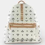 Σακίδιο πλάτης γυναικείο μεγάλο εκρού La Tour Eiffel με δερμάτινες λεπτομέρειες