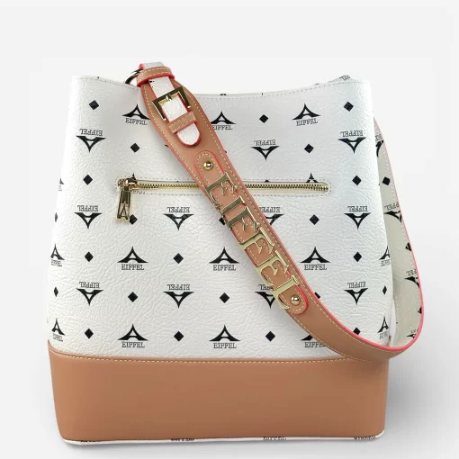 Τσάντα γυναικεία ώμου-χιαστί La tour eiffel Εκρού 36-161006-1XL