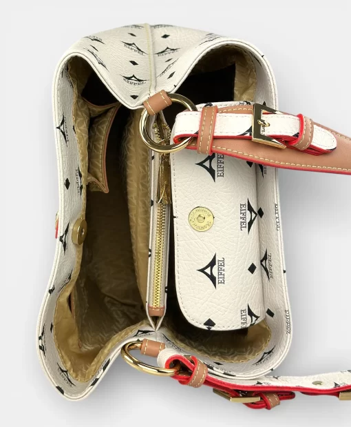 Τσάντα γυναικεία ώμου-χιαστί La tour eiffel Εκρού 36-161006-1XL