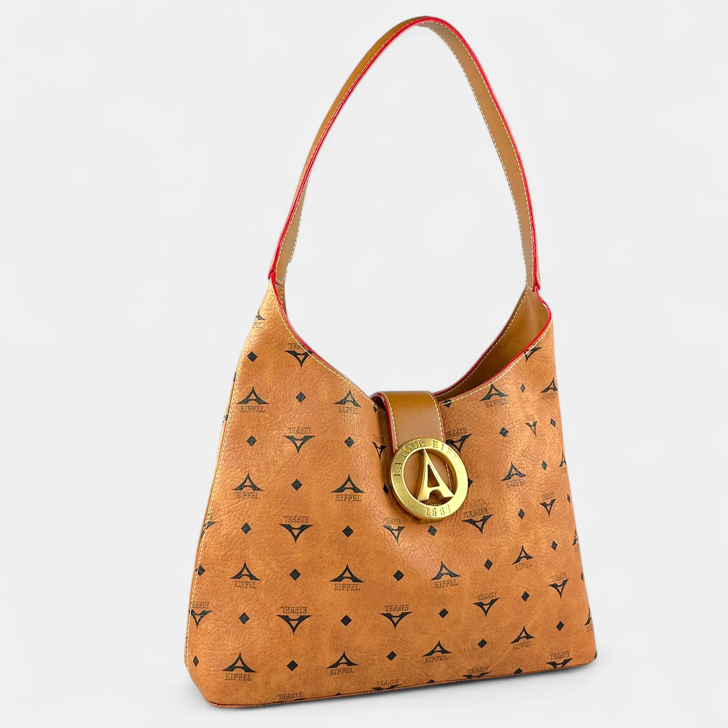 Γυναικεία τσάντα ώμου μεσαίου μεγέθους La Tour Eiffel με δερμάτινες λεπτομέρειες