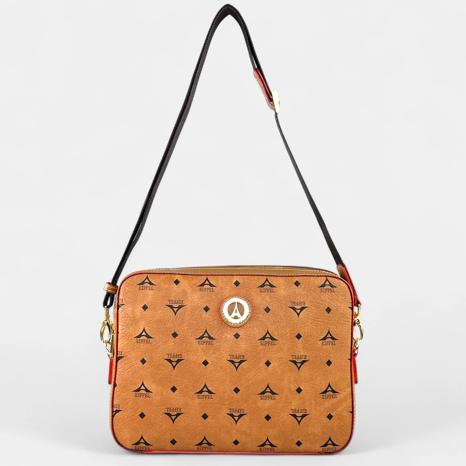 Γυναικεία τσάντα ώμου και χιαστί La Tour Eiffel με δερμάτινες λεπτομέρειες