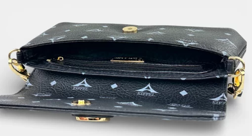 Τσάντα γυναικεία ώμου-χιαστί La tour eiffel Μαύρη 36-8910