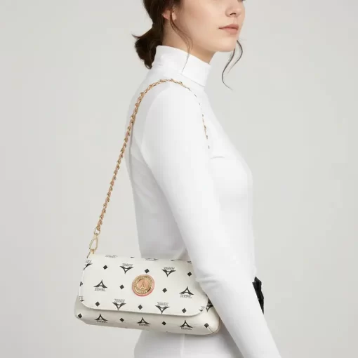 Τσάντα γυναικεία ώμου-χιαστί La tour eiffel Εκρού 36-8910