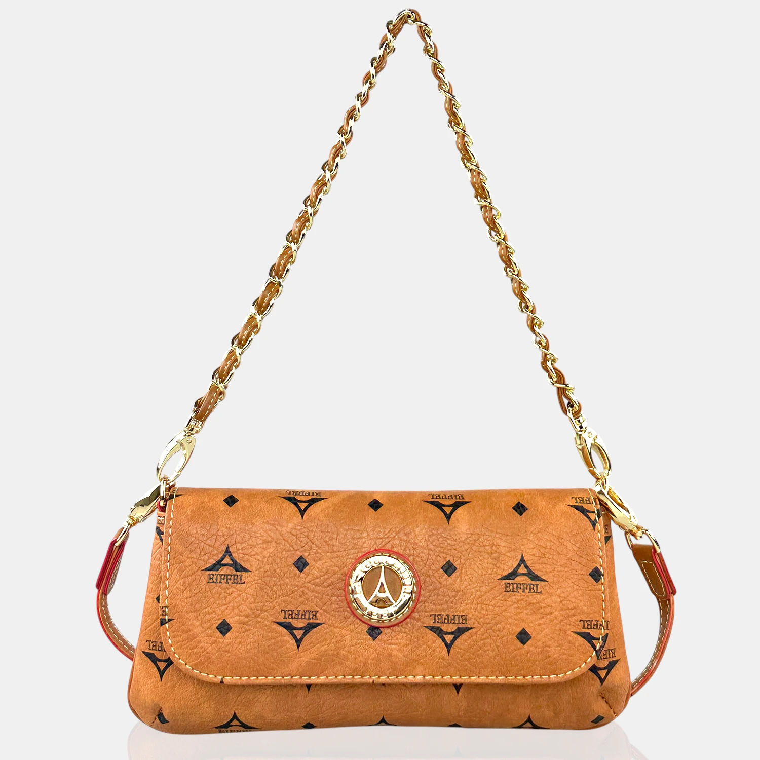 Τσάντα γυναικεία ώμου χιαστί La Tour Eiffel ταμπά με πλεκτή αλυσίδα