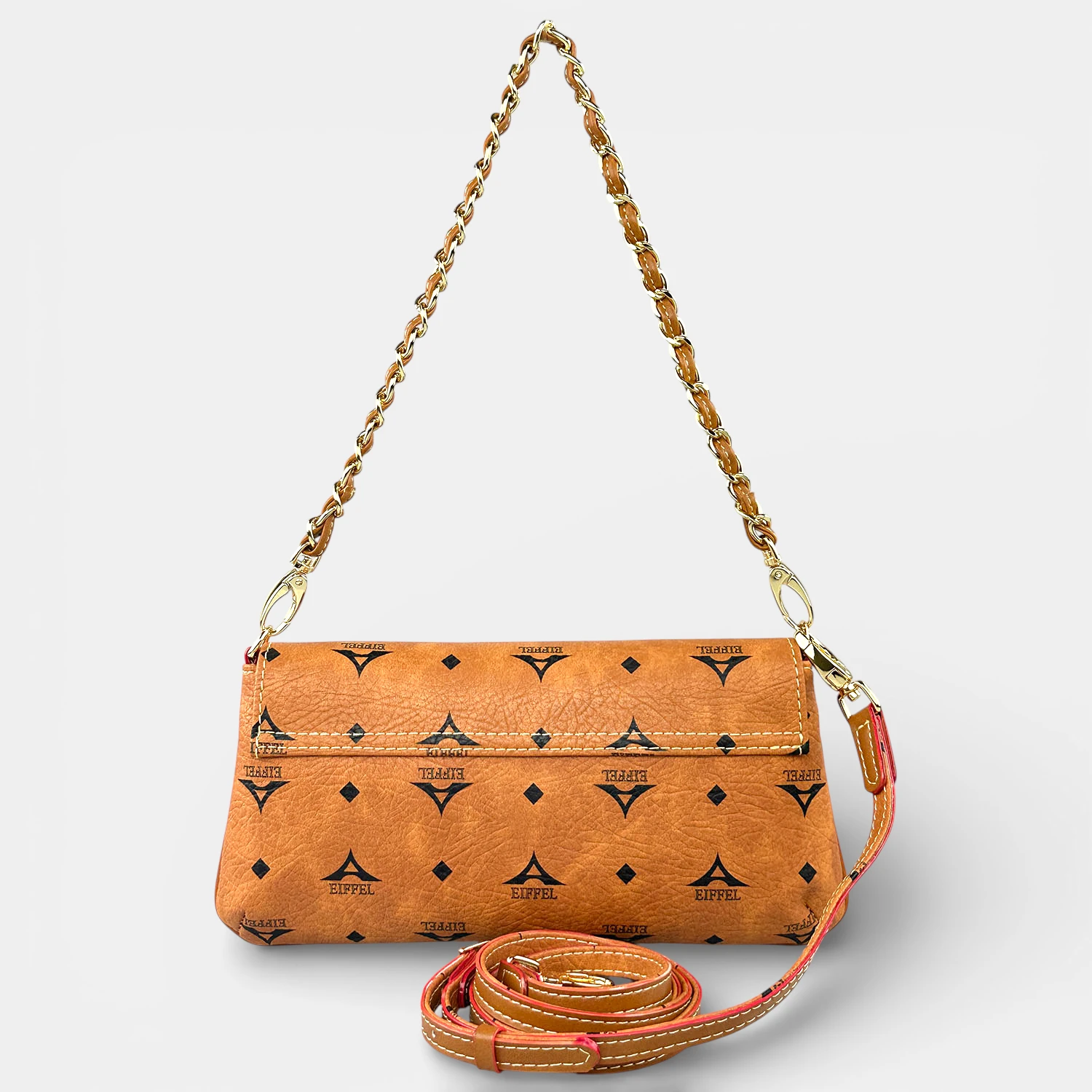 Τσάντα γυναικεία ώμου χιαστί La Tour Eiffel ταμπά με πλεκτή αλυσίδα