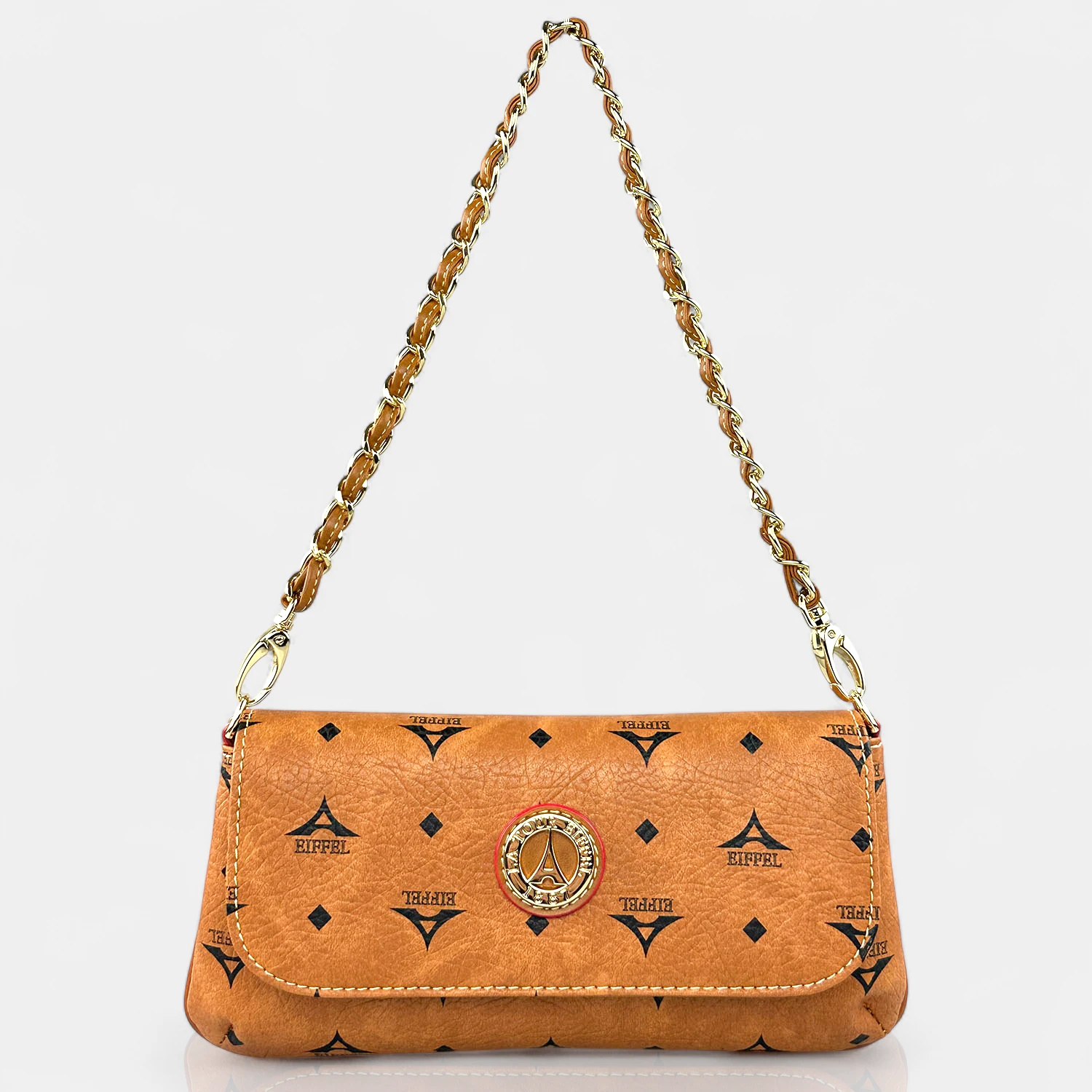 Τσάντα γυναικεία ώμου χιαστί La Tour Eiffel ταμπά με πλεκτή αλυσίδα