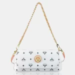 Τσάντα γυναικεία ώμου χιαστί La Tour Eiffel λευκή με πλεκτή αλυσίδα