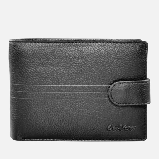 Lavor Δερμάτινο Ανδρικό Πορτοφόλι Μεσαίου Μεγέθους με RFID Προστασία 1-3653 Μαύρο