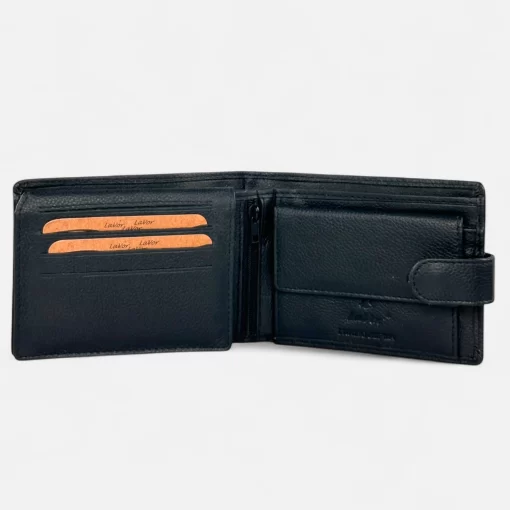 Lavor Δερμάτινο Ανδρικό Πορτοφόλι Μεσαίου Μεγέθους με RFID Προστασία 1-3653 Μαύρο
