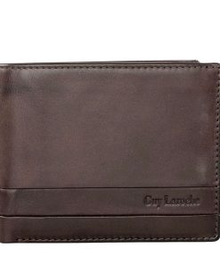 Guy Laroche Δερμάτινο αντρικό πορτοφόλι 37202-Καφέ