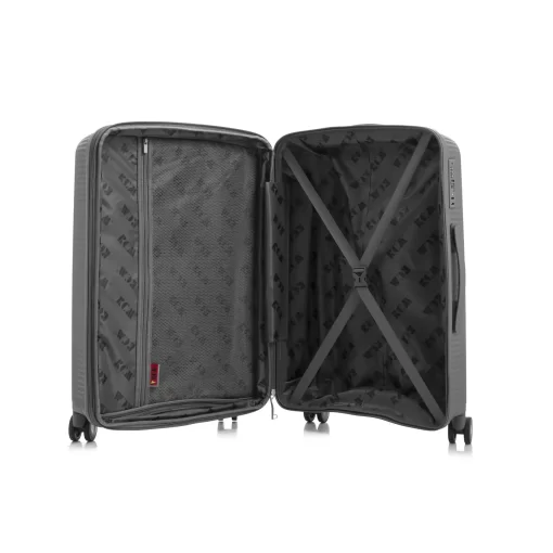 Βαλίτσα Ταξιδίου Καμπίνας Πολυπροπυλένιο με 4 Ρόδες Ύψους 55εκ RCM 425-55 Γκρι