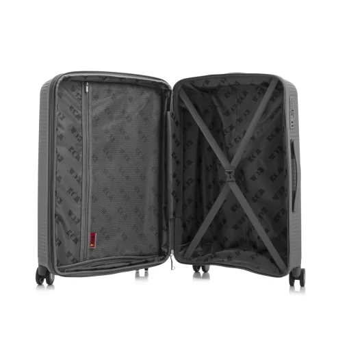 Βαλίτσα Ταξιδίου Μεσαία Πολυπροπυλένιο με 4 Ρόδες Ύψους 65εκ RCM 425-65 Γκρι