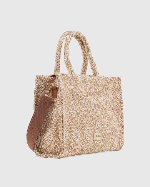 Γυναικεία Ψάθινη Τσάντα Χειρός Verde 48-0283 Μαύρο