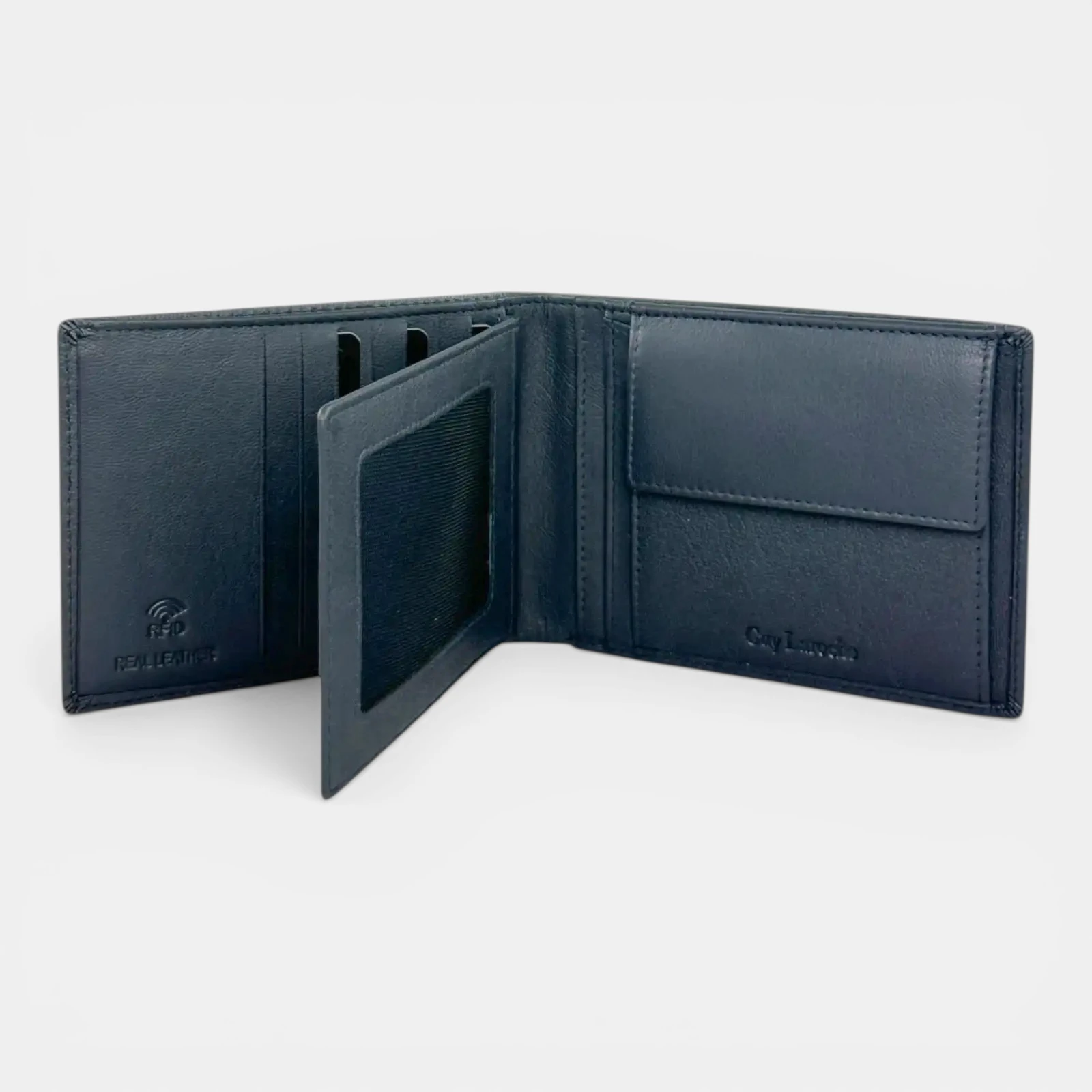 Ανδρικό δερμάτινο πορτοφόλι Guy Laroche 48001 σε μπλε χρώμα με θήκη για κέρματα