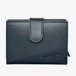 Δερμάτινο πορτοφόλι-καρτοθήκη Guy Laroche 48004 σε μπλε χρώμα με μεταλλικό μηχανισμό ανάδυσης καρτών