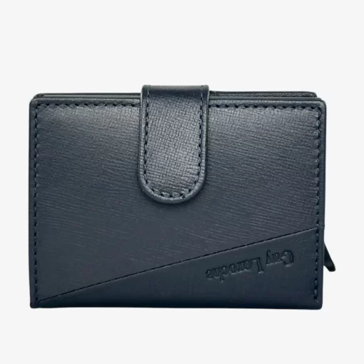 Guy Laroche Δερμάτινο πορτοφόλι-καρτοθήκη με μηχανισμό 48004 Μπλε