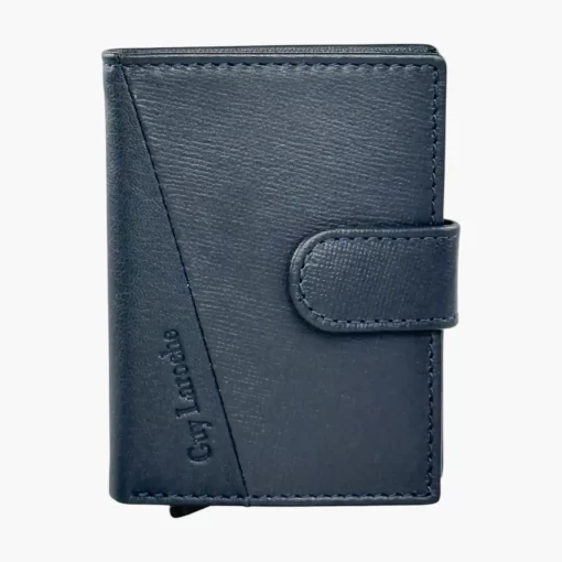 Guy Laroche Δερμάτινο πορτοφόλι-καρτοθήκη με μηχανισμό 48004 Μπλε