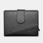 Δερμάτινο πορτοφόλι-καρτοθήκη Guy Laroche 48004 σε καφέ χρώμα με μεταλλικό μηχανισμό ανάδυσης καρτών