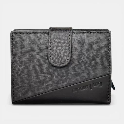 Guy Laroche Δερμάτινο πορτοφόλι-καρτοθήκη με μηχανισμό 48004 Καφέ