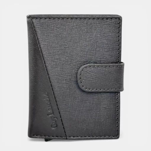 Guy Laroche Δερμάτινο πορτοφόλι-καρτοθήκη με μηχανισμό 48004 Καφέ