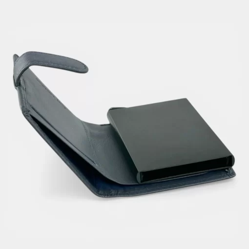 Guy Laroche Δερμάτινο πορτοφόλι-καρτοθήκη με μηχανισμό 48404 Μπλε