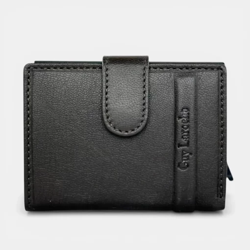 Guy Laroche Δερμάτινο πορτοφόλι-καρτοθήκη με μηχανισμό 48404 Καφέ