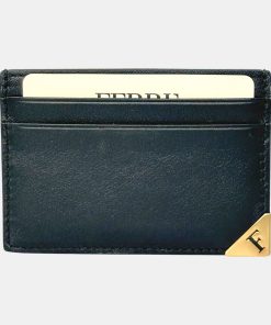 Δερμάτινη Λεπτή Καρτοθήκη Ferre Μαύρη 4989488U900