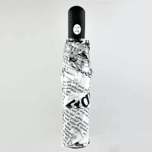 Iris Γυναικεία Ομπρέλα Βροχής Open/Close αυτόματη σπαστή 5179-03 Λευκό/Μαύρο