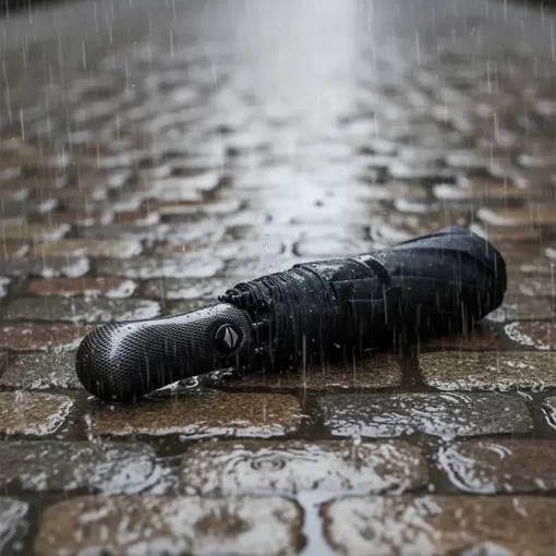 Μεγάλη Μαύρη Αυτόματη Σπαστή Ομπρέλα Open/Close Αντιανεμική 55007-01