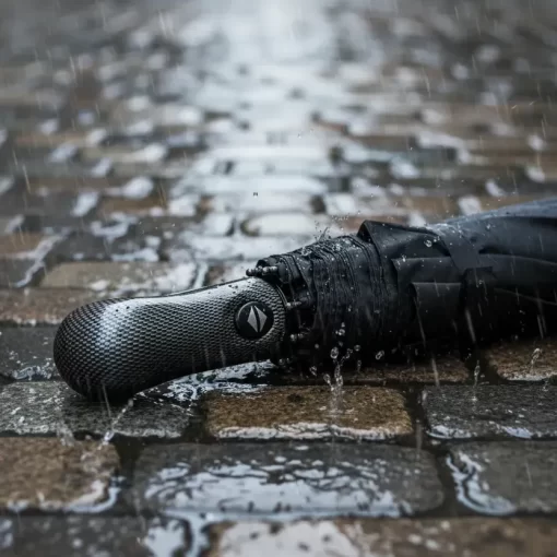 Μεγάλη Μαύρη Αυτόματη Σπαστή Ομπρέλα Open/Close Αντιανεμική 55007-01