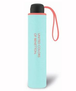 Benetton Ομπρέλα Βροχής Super Mini σπαστή χειροκίνητη Τιρκουαζ 56250