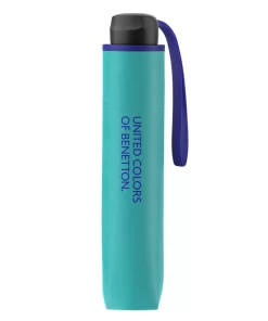 Benetton Ομπρέλα Βροχής Super Mini σπαστή χειροκίνητη Πετρολ 56266
