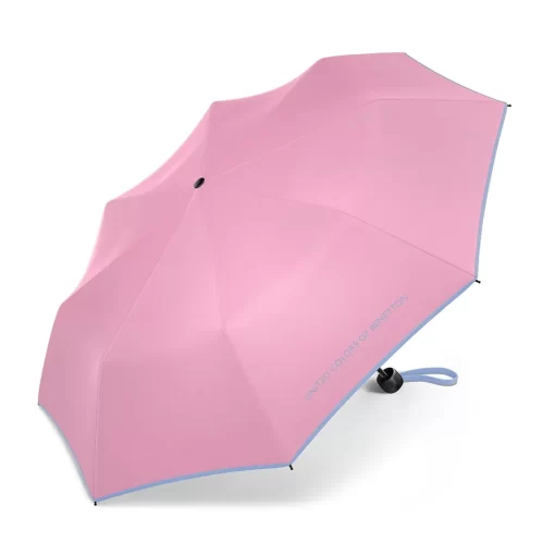 Benetton Ομπρέλα Βροχής Super Mini σπαστή χειροκίνητη Ροζ 56316